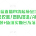 2024年抖音直播带货起号全攻略，0粉起号/账号权重/团队搭建/Ab链+短视频+鱼塘实操日不落