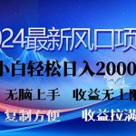 （11328期）2024最新风口！三分钟一条原创作品，日入2000+，小白无脑上手，收益无上限