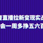 抖音直播拉新变现实操课，学会一周多挣五六百（15节课）