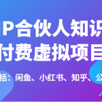 IP合伙人知识付费虚拟项目，包括：闲鱼、小红书、知乎、公众号等（51节）