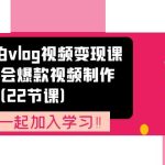 （11519期）从0到1拍vlog视频变现课：快速学会爆款视频制作（22节课）