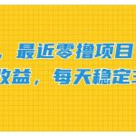 （11510期）2024，最近零撸项目，只要做就有收益，每天动动手指稳定收益300+