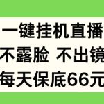 一键挂JI直播，不露脸不出境，每天保底66元